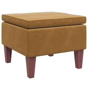 vidaXL Hocker mit Holzbeinen Braun Samt