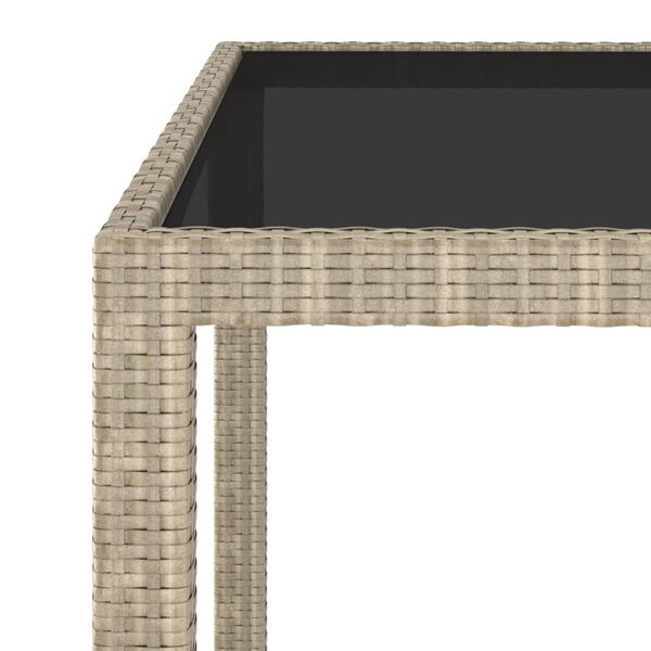 vidaXL Gartentisch Beige 90x90x75 cm Poly Rattan