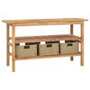 vidaXL Waschtisch mit 3 K&ouml;rben Massivholz Teak 132x45x75cm
