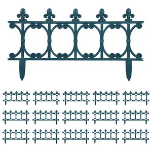 vidaXL Rasenkanten 16 Stk. Gr&uuml;n 10 m PP