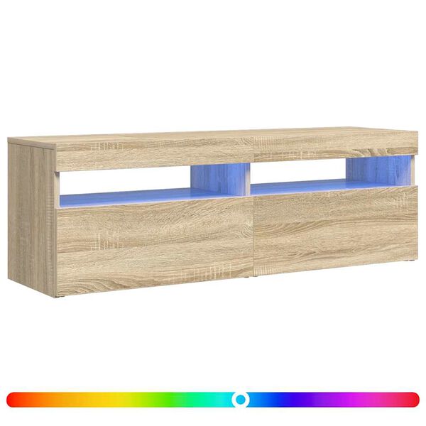 vidaXL TV-Schrank mit LED-Leuchten Sonoma-Eiche 120x35x40 cm
