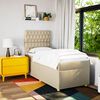 vidaXL Boxspringbett mit Matratze Creme 80x200 cm Stoff