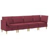 vidaXL Modular Sofa Set mit Stauraum 4 Stk. Weinrot Stoff
