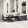 vidaXL Garten-Sofa-Set mit Kissen mit Kissen 12 pcs Schwarz und Creme