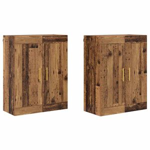 vidaXL Wandmontierter Schrank 2 pcs Altholz 69,5 x 34 x 90 cm