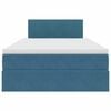 vidaXL Bett mit Stauraum und LED mit Matratze Blau 120 x 190 cm Samt