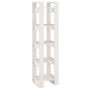 vidaXL B&uuml;cherregal/Raumteiler Wei&szlig; 41x35x160 cm Massivholz Kiefer