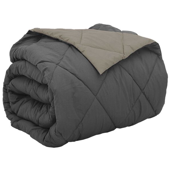 vidaXL Ganzjahresbettdecke Hellgrau und Anthrazit 240 x 260 cm