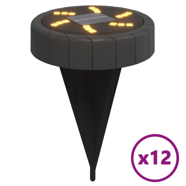 vidaXL Solar-Bodenleuchten mit Erdspie&szlig; 12 Stk. Warmwei&szlig;