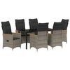 vidaXL Garten Essgruppe 7 Stk. Grau Poly-Rattan