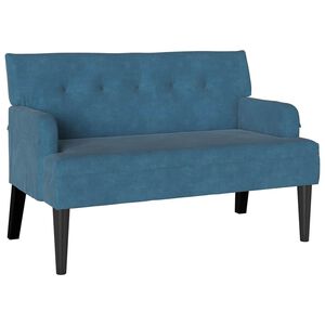 vidaXL Chesterfield Bank Blau 112 x 65,5 x 75 cm Samt