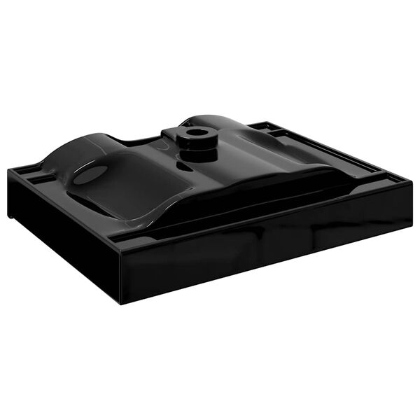 vidaXL Luxus-Waschbecken Keramik Rechteckig Schwarz mit Hahnloch 60x46 cm