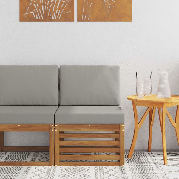 vidaXL Outdoor Mittelsofa Massivholz Akazie Natur