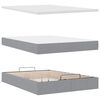 vidaXL Ottoman-Bett mit Matratze & LEDs Hellgrau 140x190 cm Stoff