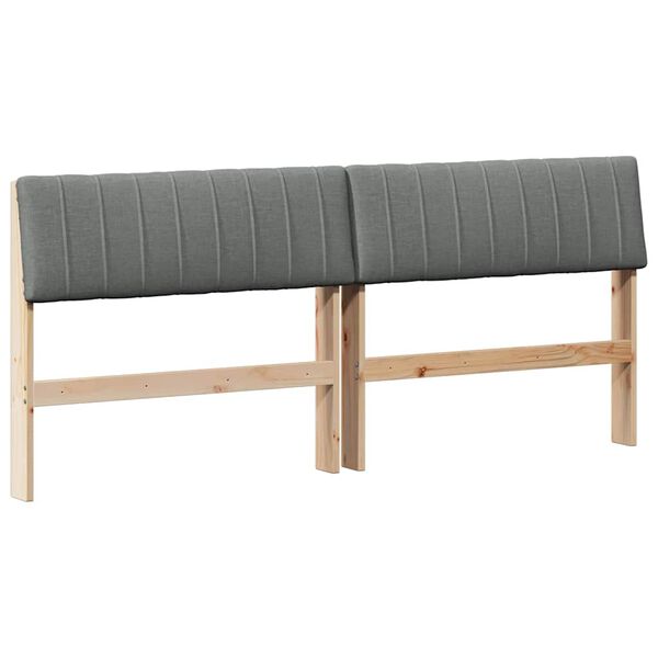 vidaXL Gepolstertes Kopfteil Dunkelgrau 180 cm Massives Kiefernholz