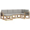 vidaXL Outdoor-Sofagarnitur 6 pcs Wei&szlig; und Hellgrau