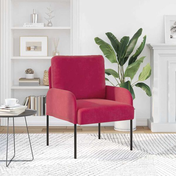 vidaXL Sofas mit Kissen 55cm Weinrot Sperrholz