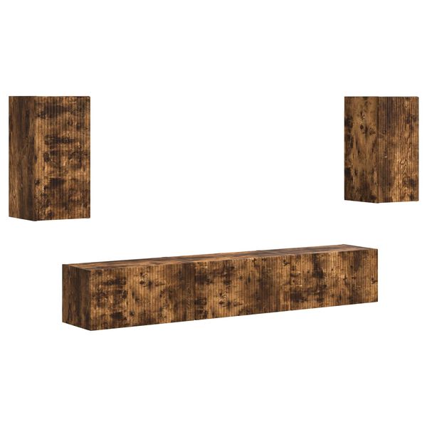 vidaXL TV-Schrankset 5 pcs Ger&auml;ucherte Eiche Holzwerkstoff
