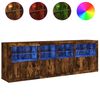 vidaXL Sideboard mit LED-Leuchten R&auml;uchereiche 202x37x67 cm
