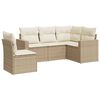 vidaXL 5-tlg. Garten-Sofagarnitur mit Kissen Beige Poly Rattan