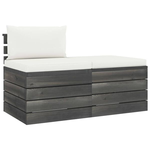 vidaXL 2-tlg. Garten-Sofagarnitur aus Paletten mit Kissen Kiefernholz