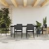 vidaXL 7-tlg. Garten-Essgruppe Schwarz Poly Rattan und Stahl