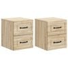 vidaXL Wandmontierter Nachttisch 2 pcs Sonoma-Eiche 34,5 x 33 x 40 cm