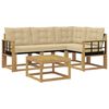 vidaXL Outdoor-Sofagarnitur mit Kissen 5 pcs Wei&szlig; und Beige