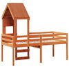 vidaXL Hochbett mit Dach Wachsbraun 90x190 cm Massivholz Kiefer