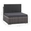 vidaXL 6-tlg. Garten-Lounge-Set mit Auflagen Poly Rattan Grau