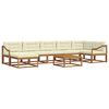 vidaXL Outdoor-Sofagarnitur mit Kissen 8 pcs Natur und Creme