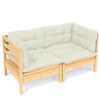 vidaXL 2-Sitzer-Gartensofa mit Creme Kissen Massivholz Kiefer
