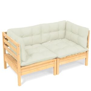vidaXL 2-Sitzer-Gartensofa mit Creme Kissen Massivholz Kiefer