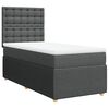 vidaXL Boxspringbett mit Matratze Dunkelgrau 90x200 cm Stoff