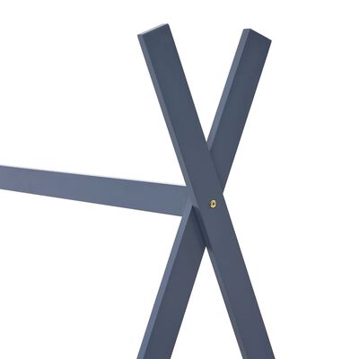 vidaXL Kinder-Bettgestell Grau Massivholz Kiefer 90 x 200 cm