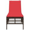 vidaXL Sonnenliege mit Kissen Braun Poly Rattan