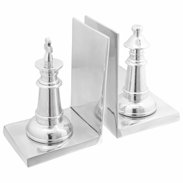 vidaXL Buchstützen 2 pcs Silber 11 x 12 x 19.5 cm Aluminium