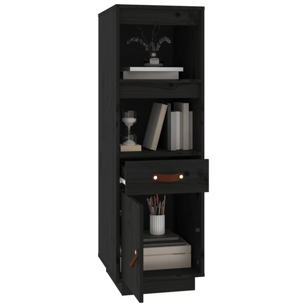 vidaXL Highboard Schwarz 34x40x108,5 cm Massivholz Kiefer