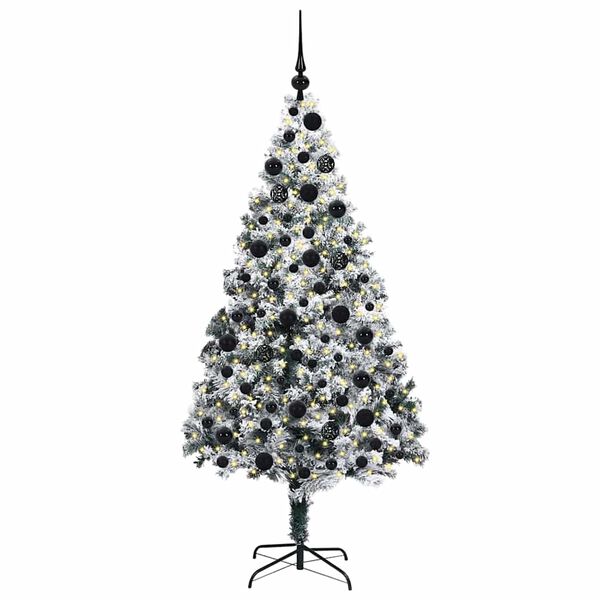 vidaXL Künstlicher Weihnachtsbaum mit 300 LEDs mit Ständer Weiß 180 cm