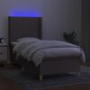 vidaXL Boxspringbett mit Matratze & LED Taupe 80x200 cm Stoff