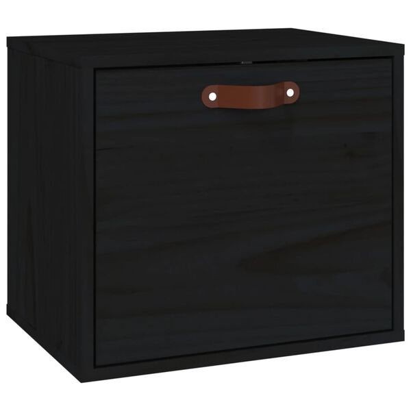 vidaXL Wandschrank Schwarz 40x30x35 cm Massivholz Kiefer