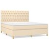 vidaXL Boxspringbett mit Matratze Creme 180x200 cm Stoff
