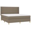 vidaXL Boxspringbett mit Matratze & LED Taupe 180x200 cm Stoff