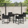 vidaXL Garten Essgruppe 5 pcs Schwarz Poly-Rattan