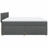 vidaXL Boxspringbett mit Matratze Dunkelgrau 180x200 cm Stoff