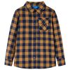 Kinderhemd Karomuster Cognac und Blau 92