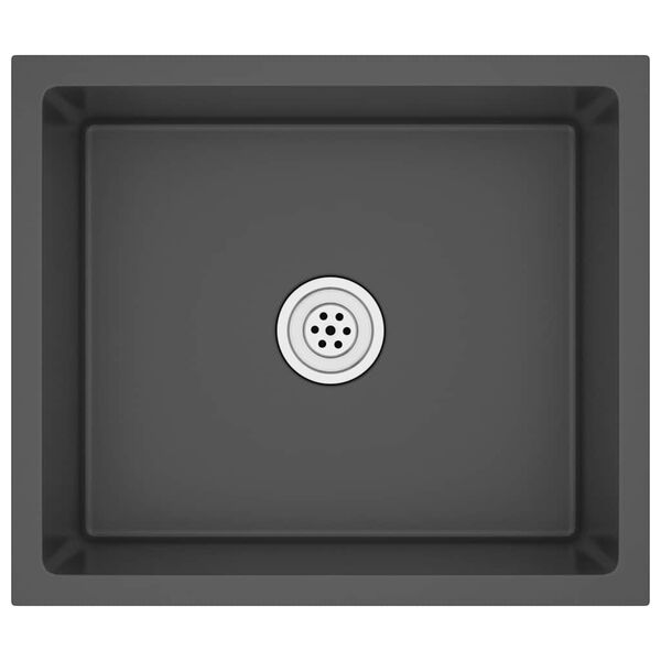 vidaXL Handgemachte Einbauspüle Schwarz Edelstahl