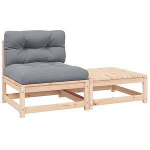 vidaXL 2-tlg. Garten-Lounge-Set mit Kissen Kiefer Massivholz