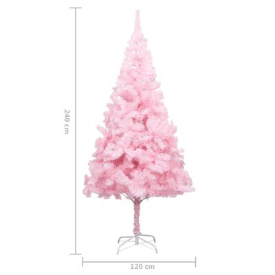 vidaXL Künstlicher Weihnachtsbaum mit Beleuchtung & Ständer Rosa 240cm