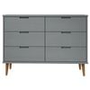 vidaXL Schubladenschrank MOLDE Grau 113x40x80 cm Massivholz Kiefer